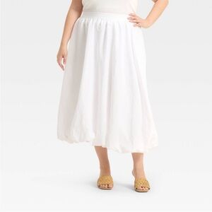 Women's Midi A-Line Skirt - A New Day™ White XXL NWT